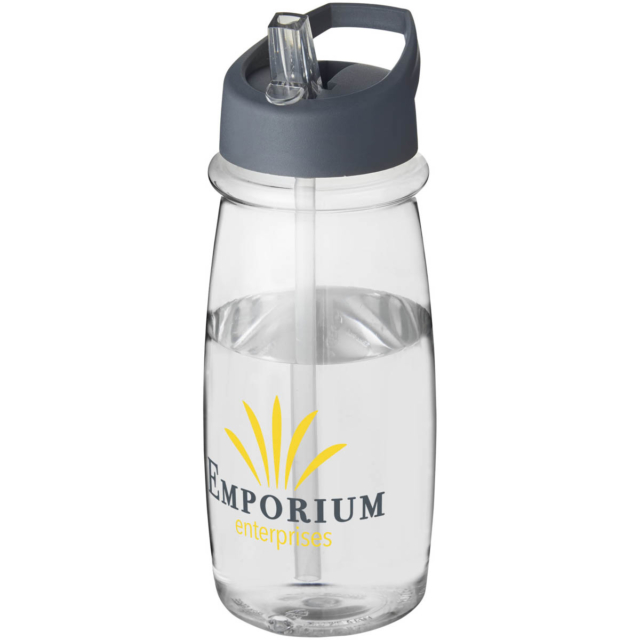 H2O Active® Pulse 600 ml Sportflasche mit Ausgussdeckel - transparent - Logo 1