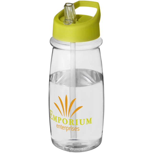 H2O Active® Pulse 600 ml Sportflasche mit Ausgussdeckel - transparent - Logo 1