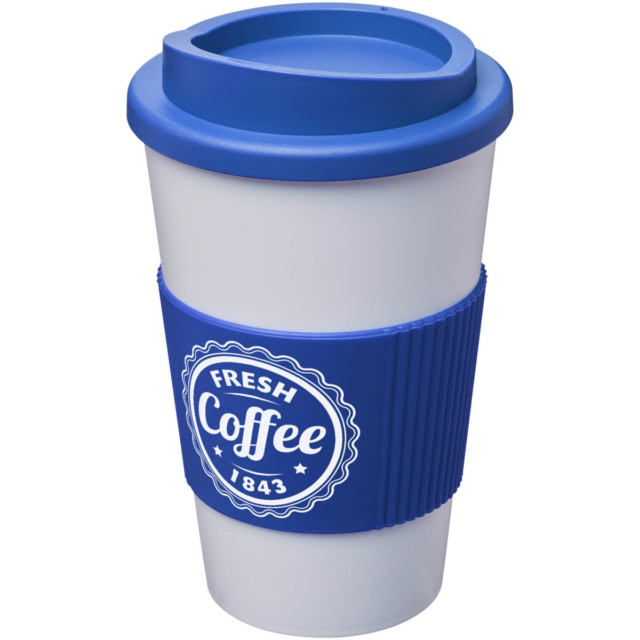 Americano® 350 ml Isolierbecher mit Schutzring - mittelblau - Logo 1