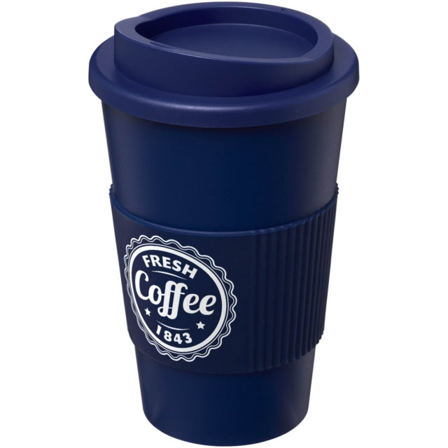 Americano® 350 ml Isolierbecher mit Schutzring - dunkelblau - Logo 1