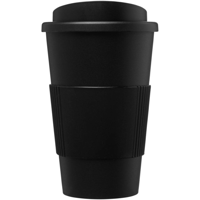 Americano® 350 ml Isolierbecher mit Schutzring - schwarz - Vorderseite