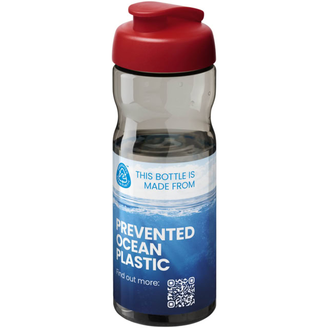 H2O Active® Eco Base 650 ml Sportflasche mit Klappdeckel - rot - Logo 1