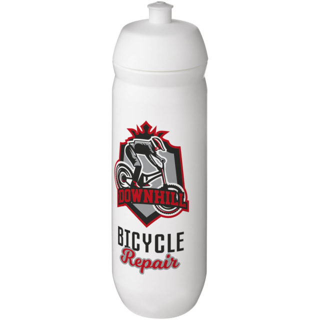 HydroFlex™ 750 ml Squeezy Sportflasche - weiss - Logo 1