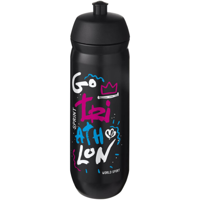 HydroFlex™ 750 ml Squeezy Sportflasche - schwarz - Logo 1