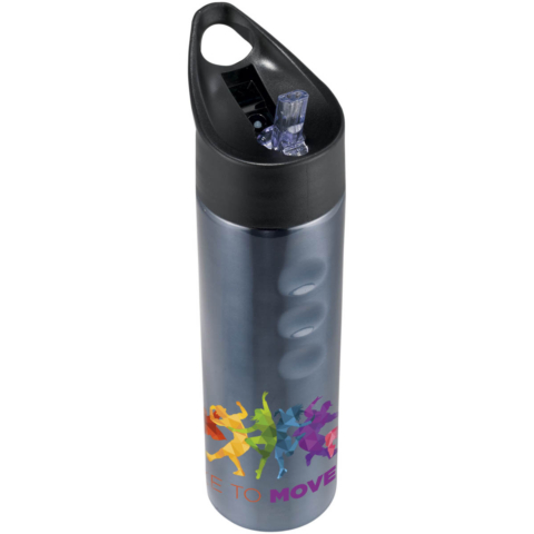 Trixie 750 ml Edelstahl Sportflasche - Titan - Logo 1