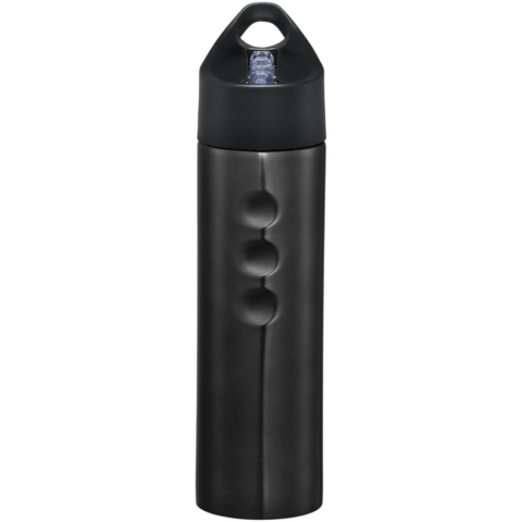 Trixie 750 ml Edelstahl Sportflasche - schwarz - Vorderseite