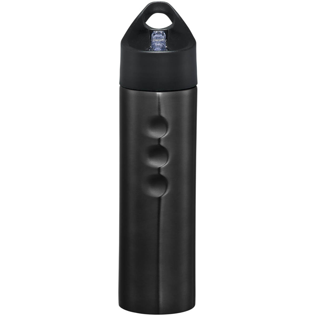 Trixie 750 ml Edelstahl Sportflasche - schwarz - Vorderseite