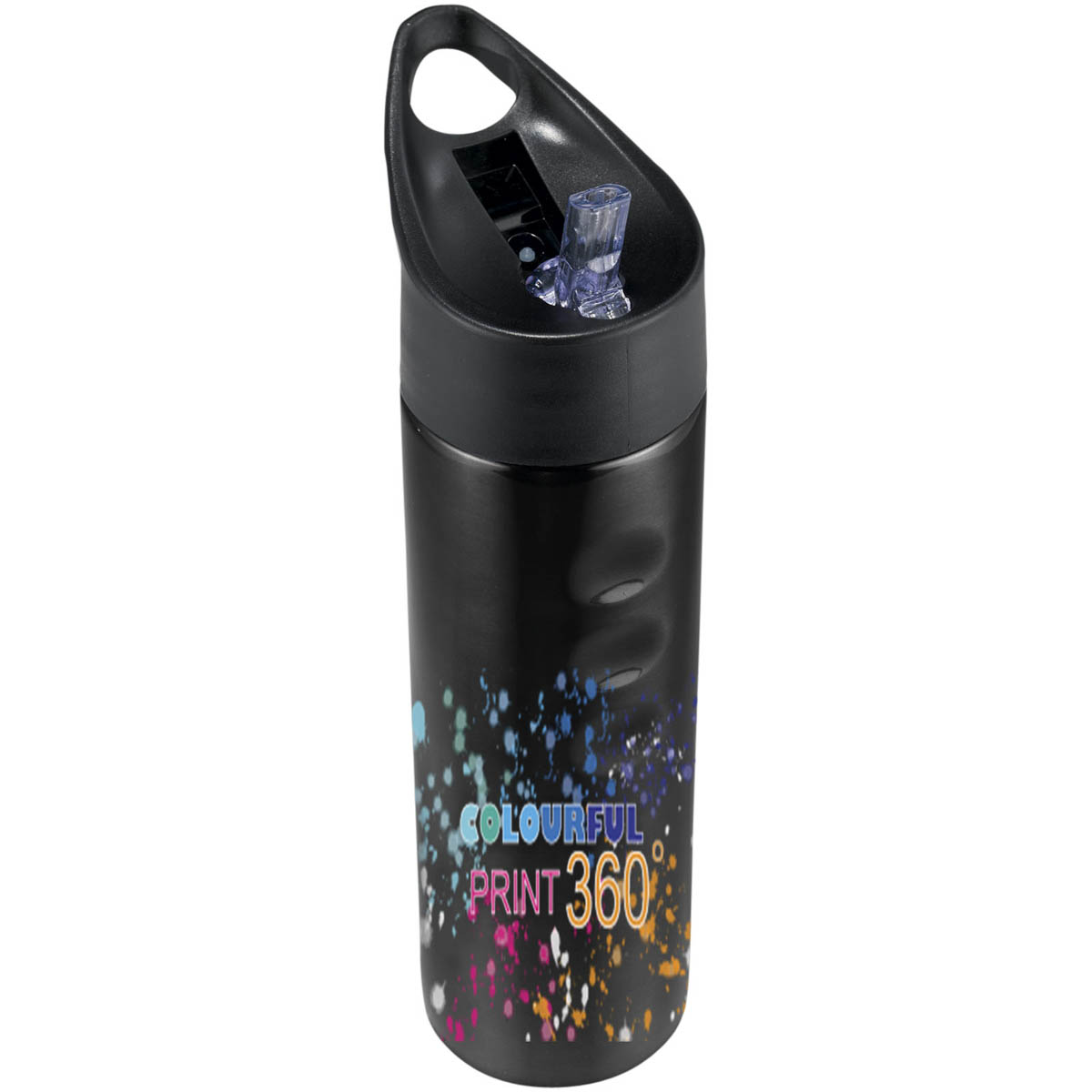 Trixie 750 ml Edelstahl Sportflasche - schwarz - Logo 1