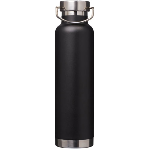 Thor 650 ml Kupfer-Vakuum Isoliersportflasche - schwarz - Vorderseite