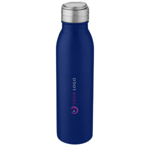 Harper 700 ml Sportflasche aus Edelstahl mit Metallschlaufe - mittelblau - Logo 1