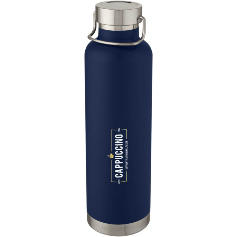 Thor 1 l Kupfer-Vakuum Isoliersportflasche - dunkelblau - Logo 1