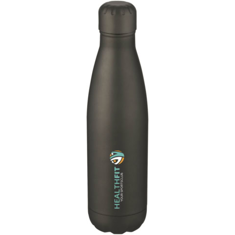 Cove 500 ml vakuumisolierte Edelstahlflasche - grau matt - Logo 1