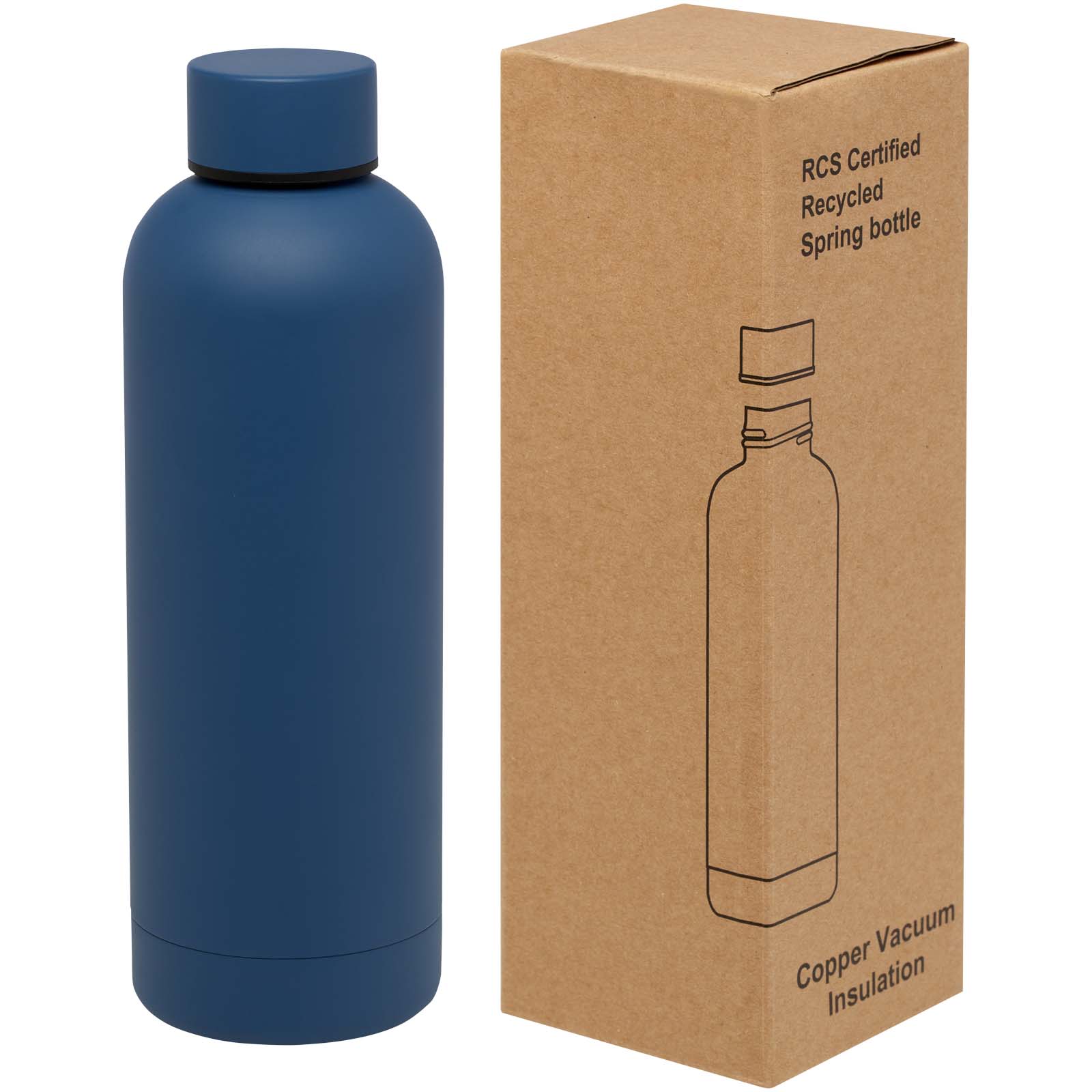 Spring 500 ml RCS-zertifizierte Kupfer-Vakuum Isolierflasche aus recyceltem Edelstahl - Ozeanblau - Hauptfoto