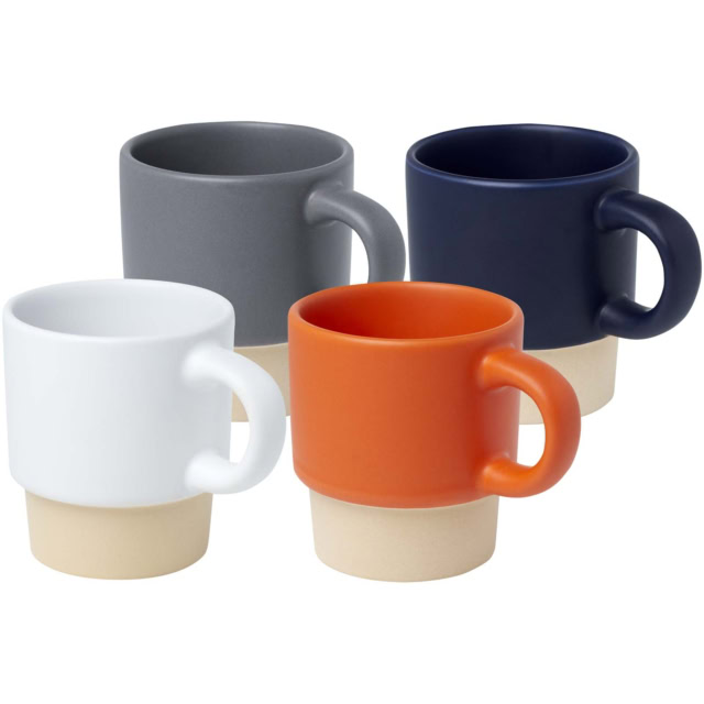 Olympia 130 ml stapelbarer Expresso Becher mit Tonboden - orange - Gruppe
