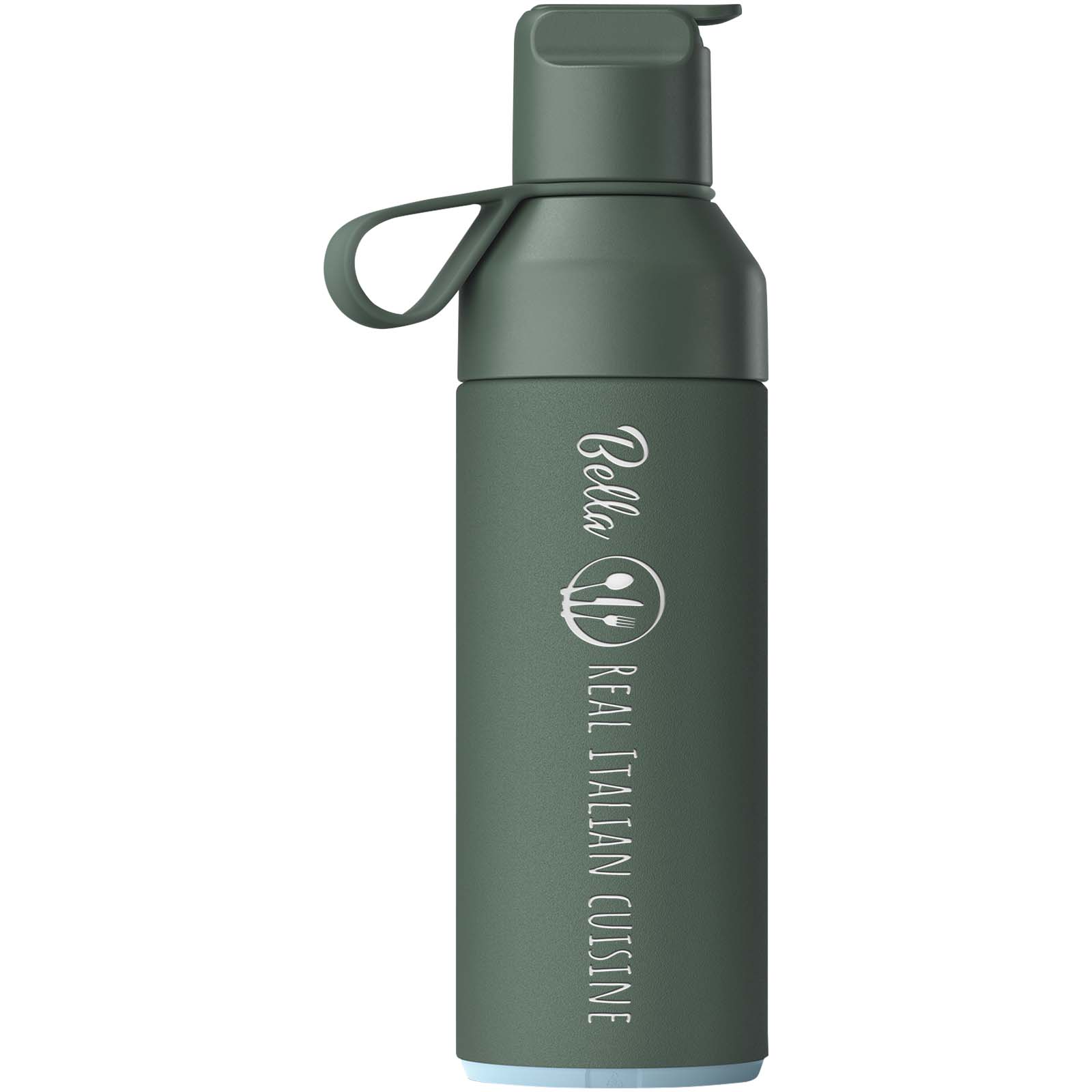 Ocean Bottle GO 500 ml vakuumisolierte Flasche - waldgrün - Logo 1