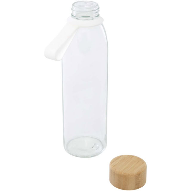 Porto 500 ml Glas-Flasche mit Silikongriff und Bambusdeckel - transparent klar - Extra 1