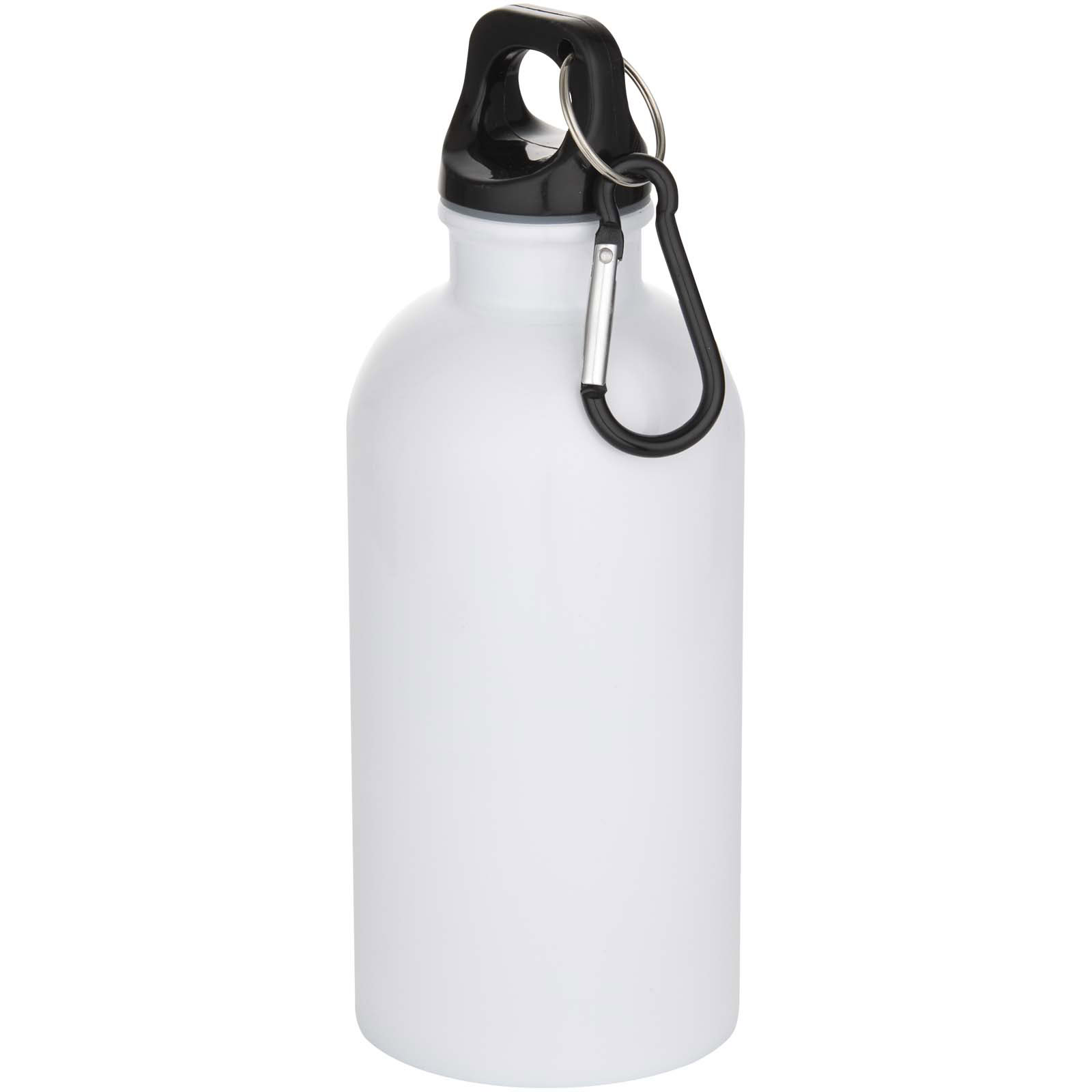 Oregon 400 ml RSC-zertifizierte einwandige Sublimation Trinkflasche aus recyceltem Edelstahl mit Karabinerhaken - weiss - Hauptfoto