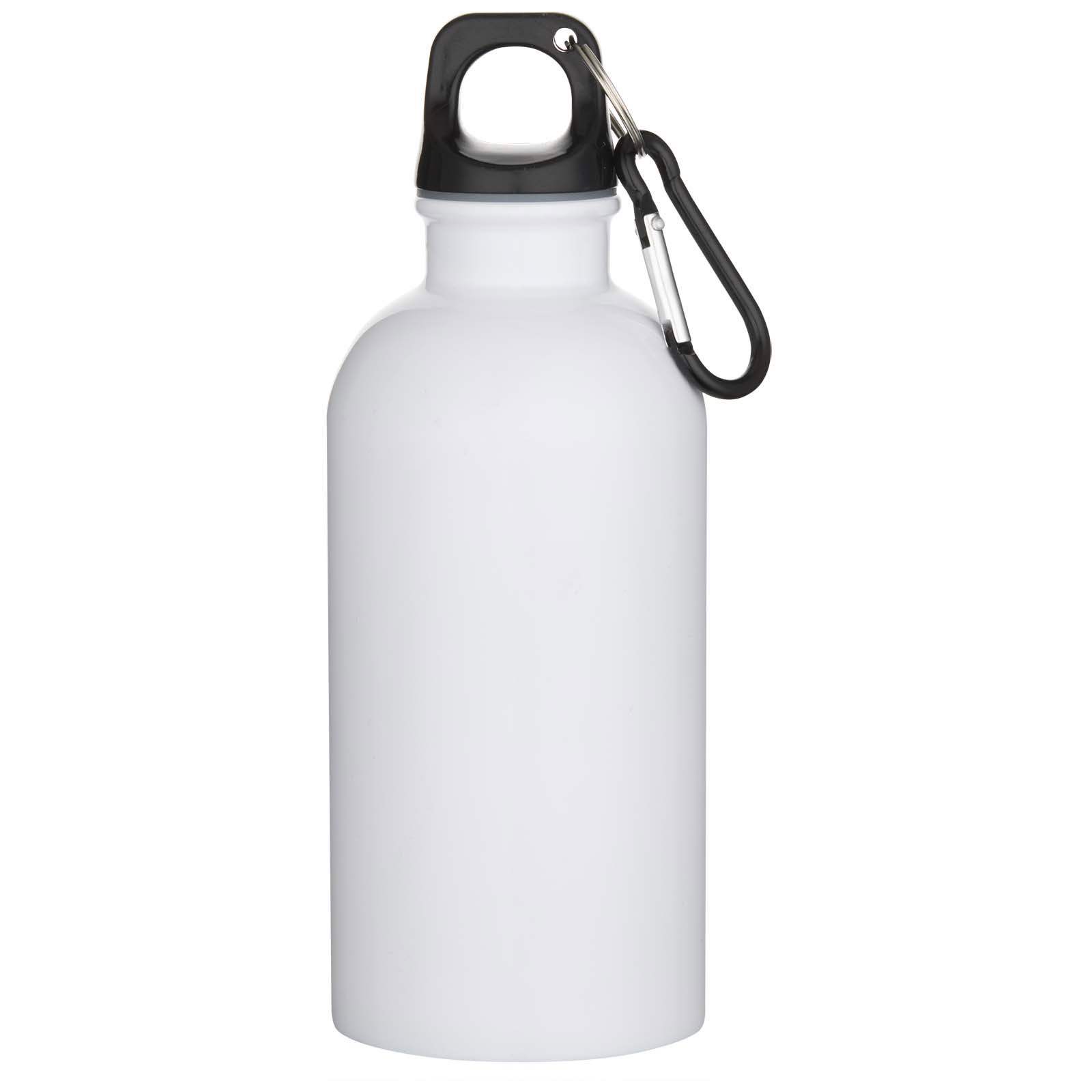 Oregon 400 ml RSC-zertifizierte einwandige Sublimation Trinkflasche aus recyceltem Edelstahl mit Karabinerhaken - weiss - Vorderseite