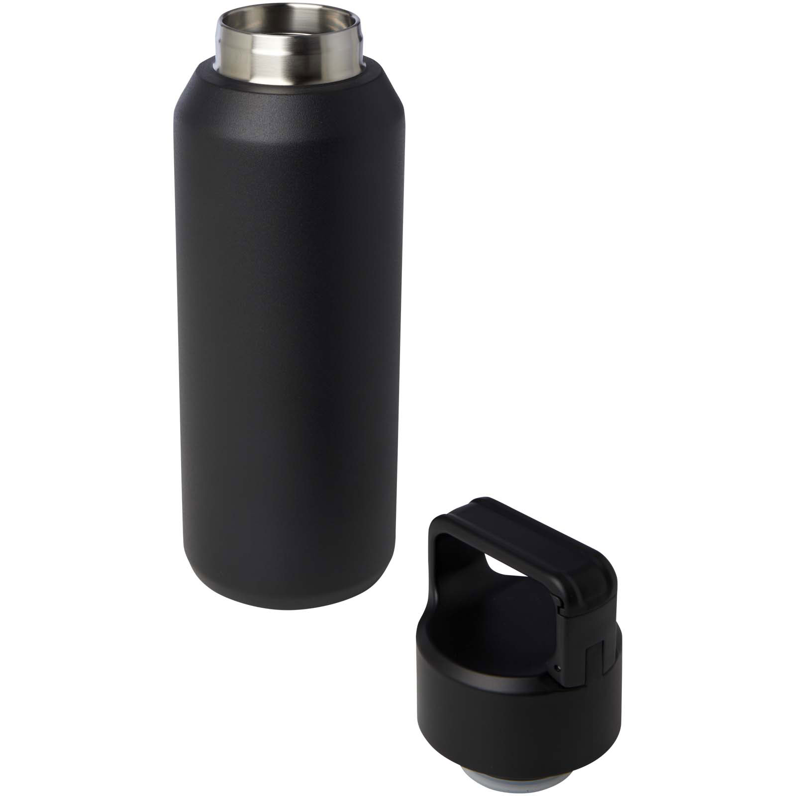 Astra 600 ml RCS-zertifizierte Kupfer-Vakuum Isolierflasche aus recyceltem Edelstahl (Kohlensäure geeignet) - schwarz - Extra 1
