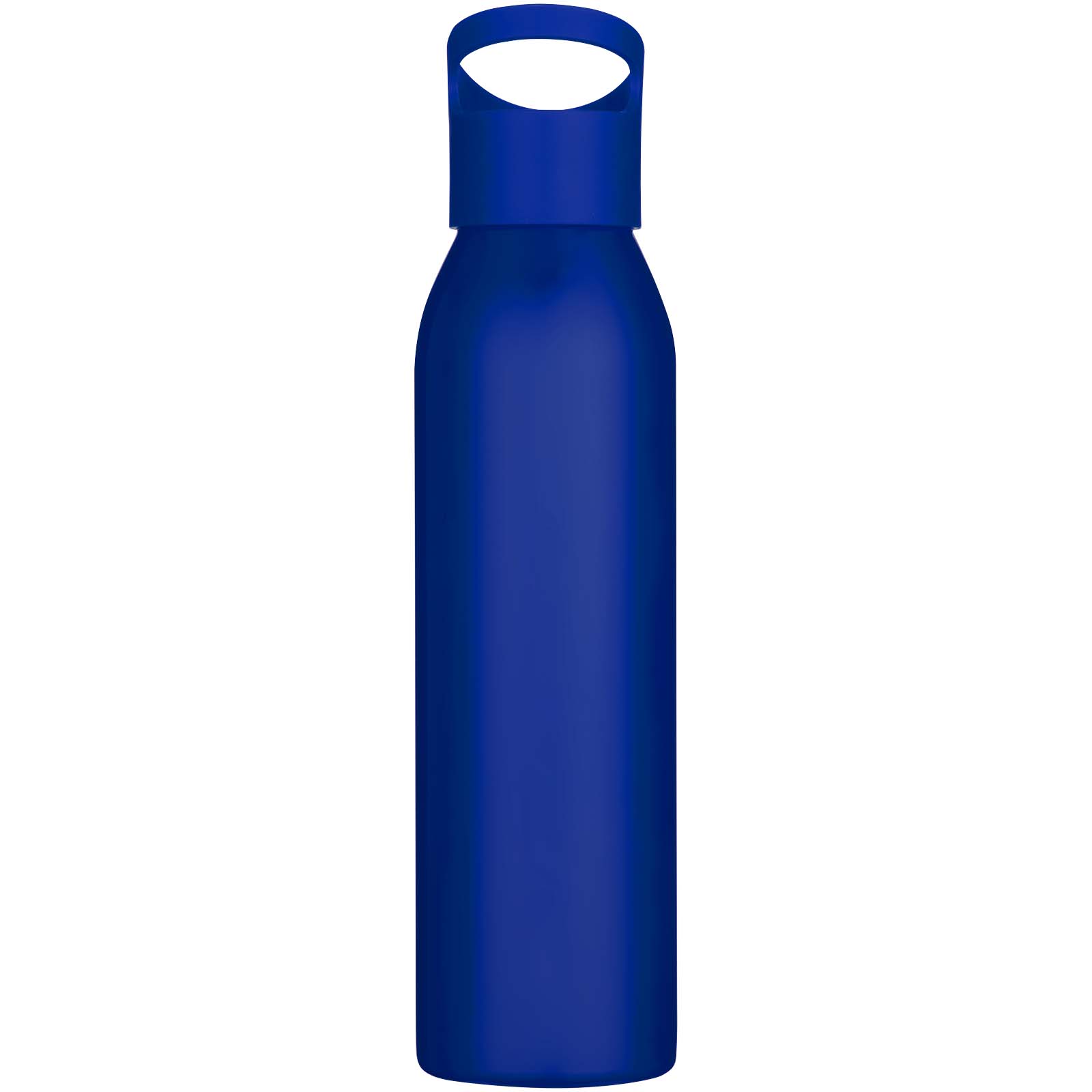 einwandige Trinkflasche aus recyceltem Edelstahl - blau - Logo 2