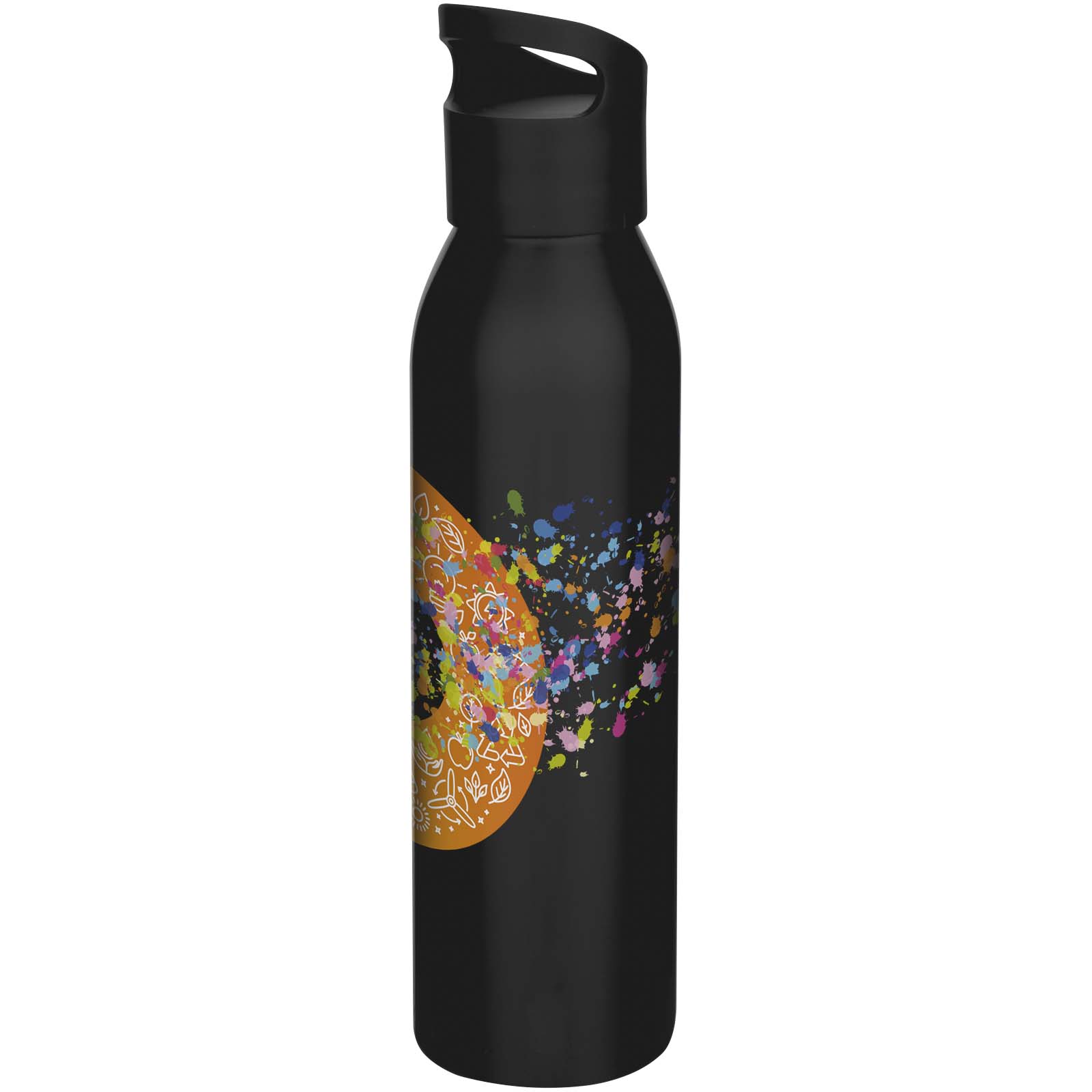 einwandige Trinkflasche aus recyceltem Edelstahl - schwarz - Hauptfoto