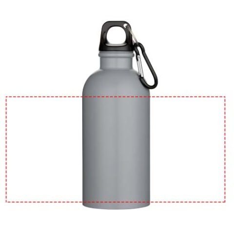 Oregon 400 ml matte RCS-zertifizierte einwandige Trinkflasche aus recyceltem Edelstahl mit Karabinerhaken - grau – Bild 6