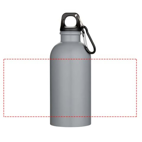 Oregon 400 ml matte RCS-zertifizierte einwandige Trinkflasche aus recyceltem Edelstahl mit Karabinerhaken - grau – Bild 7