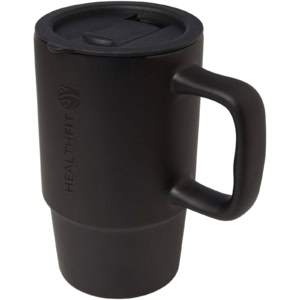 Carter 450 ml Keramiktasse mit Kunststoffdeckel - schwarz - Logo 1