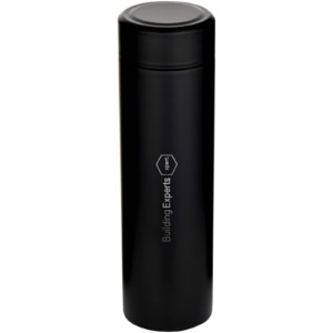 Taylor 450 ml Doppelwand Isolierflasche aus Edelstahl mit Teesieb - schwarz - Logo 1