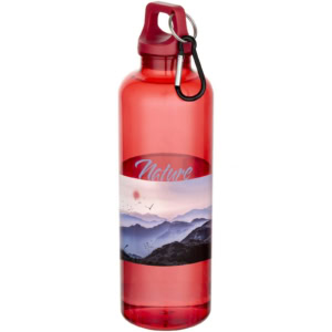 Oregon 750 ml RCS-zertifizierte Trinkflasche aus recyceltem Kunststoff mit Karabinerhaken - rot - Logo 1