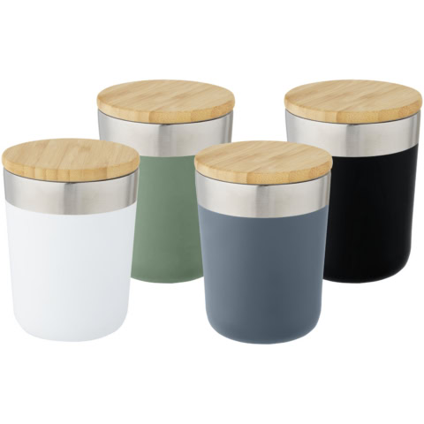 Lagan 330 ml Kupfer-Vakuum Isolierbecher mit Bambusdeckel - schwarz - Gruppe