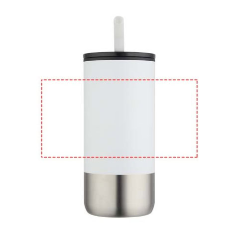 Grayson 480 ml RCS recycelter Isolierbecher mit Trinkhalm - weiss – Bild 8