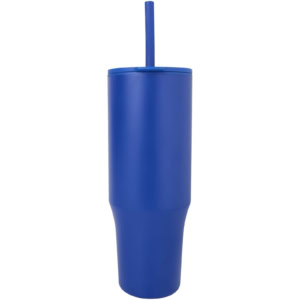 Brady 900 ml RCS-zertifizierter Isolierbecher mit Silikon Trinkhalm - royalblau - Vorderseite