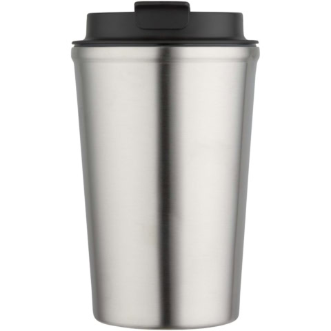 vakuumisolierter Becher aus Edelstahl - mattsilber - Logo 2