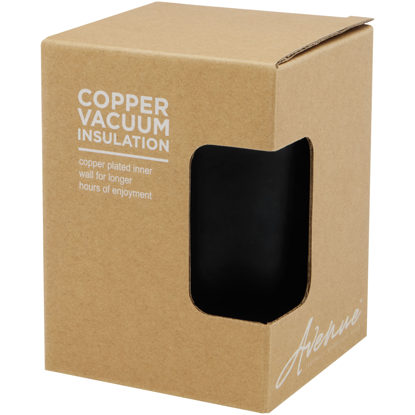 Lagan 330 ml Kupfer-Vakuum Isolierbecher mit Bambusdeckel - schwarz - Package