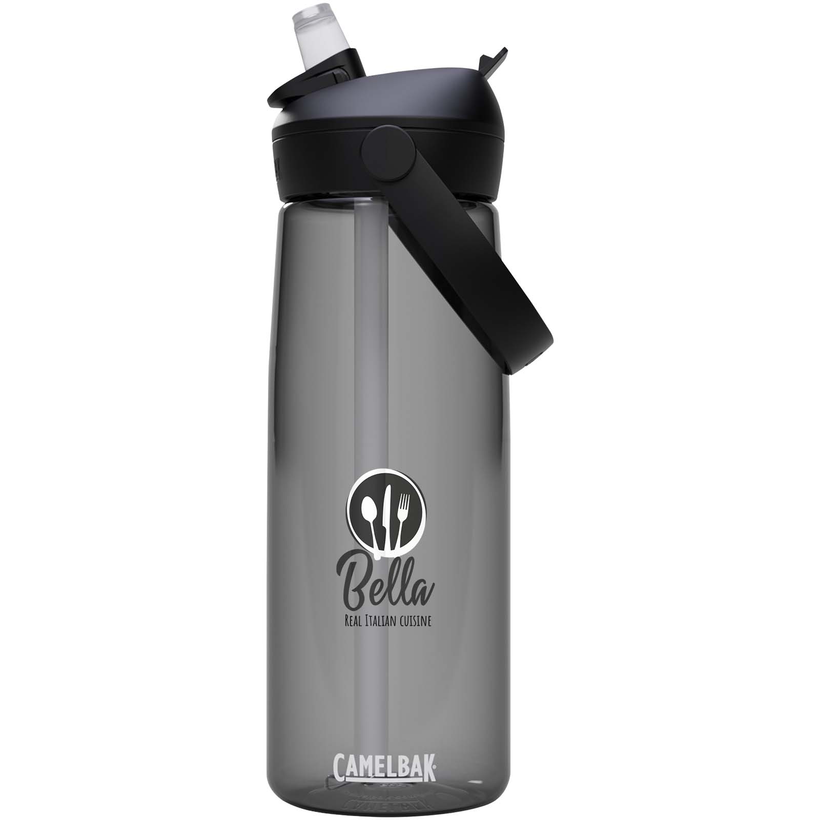 Camelbak® Thrive Flip 750 ml Tritan Renew Trinkflasche mit Flip Strohhalm - charcoal - Logo 1