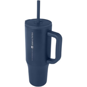 Brady 900 ml RCS-zertifizierter Isolierbecher mit Silikon Trinkhalm - navy - Logo 1