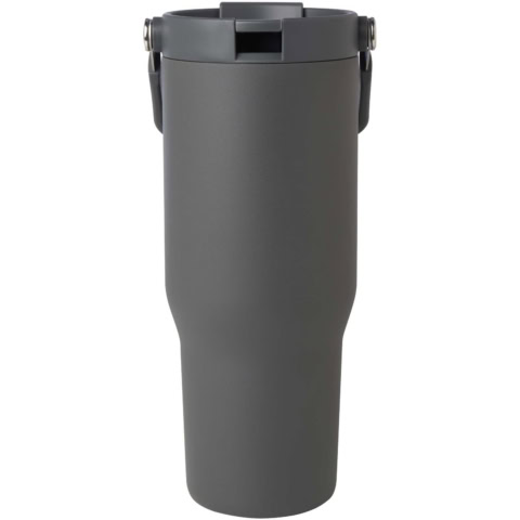 Bronx 900 ml RCS-zertifizierter Kupfer-Vakuum Isolierbecher aus Edelstahl mit Doppelfunktionsdeckel - grau - Vorderseite