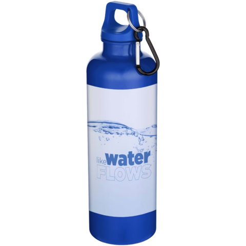 Oregon 750 ml einfarbige RS-zertifizierte Wasserflasche aus recyceltem Kunststoff mit Karabinerhaken - royalblau - Logo 1