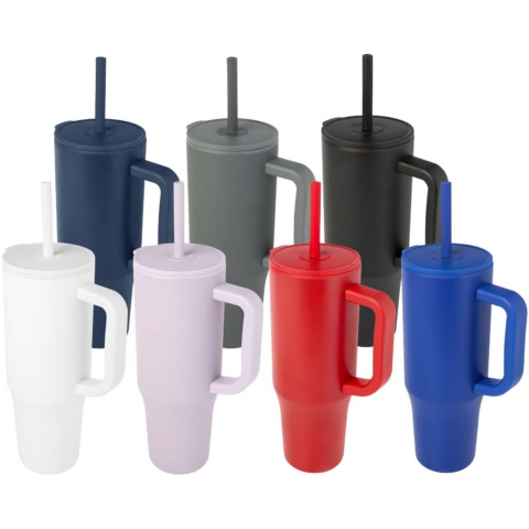 Brady 900 ml RCS-zertifizierter Isolierbecher mit Silikon Trinkhalm - grau - Gruppe