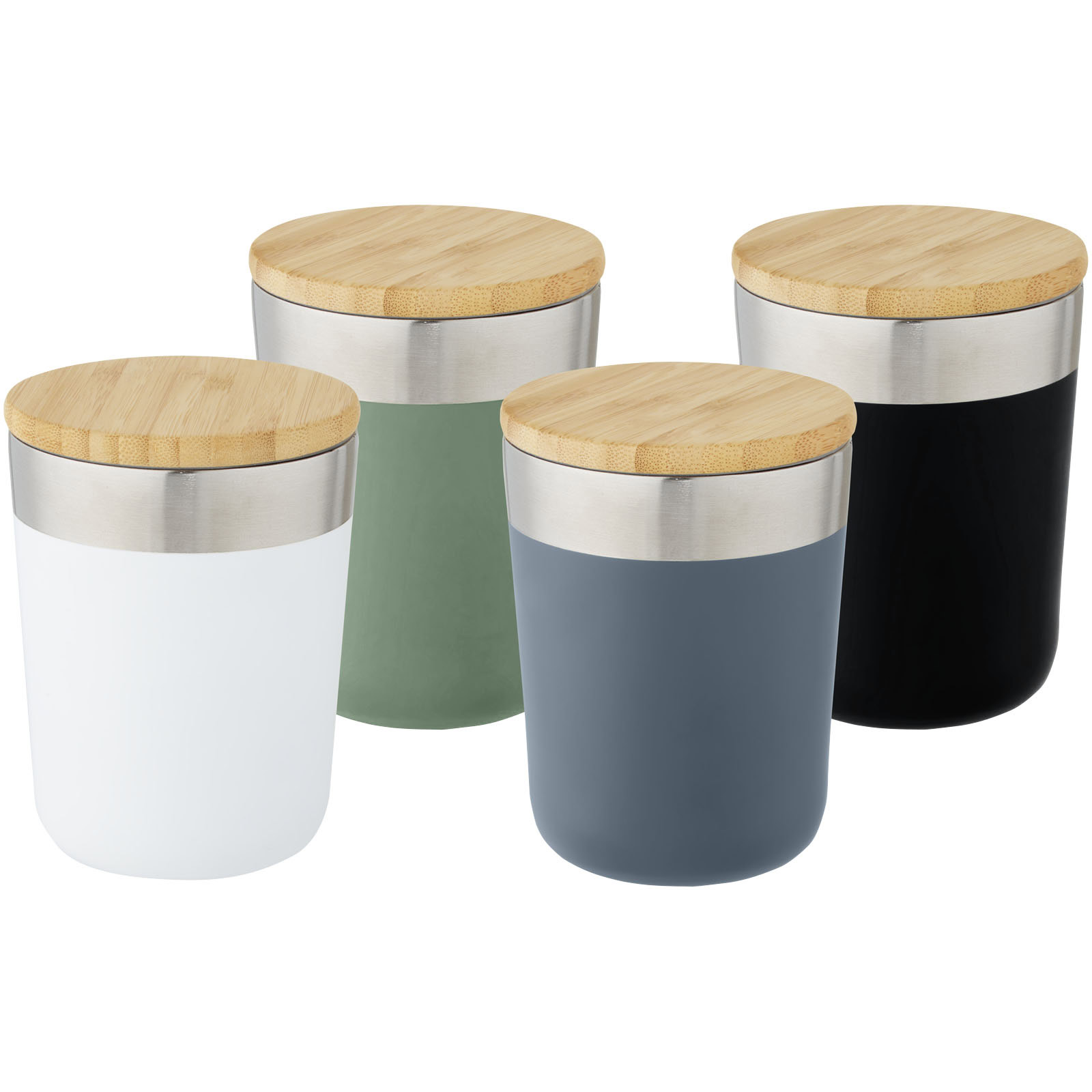 Lagan 330 ml Kupfer-Vakuum Isolierbecher mit Bambusdeckel - weiss - Gruppe