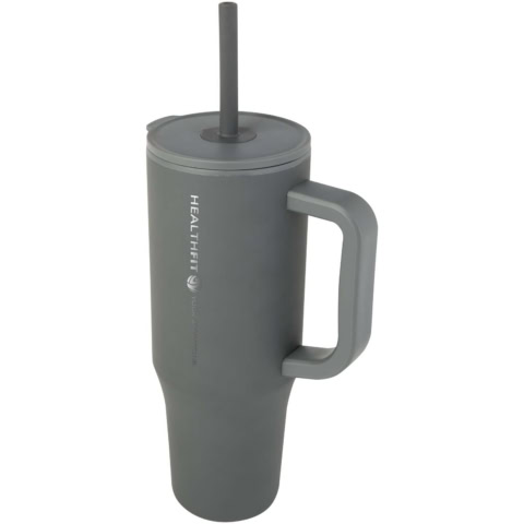 Brady 900 ml RCS-zertifizierter Isolierbecher mit Silikon Trinkhalm - grau - Logo 1