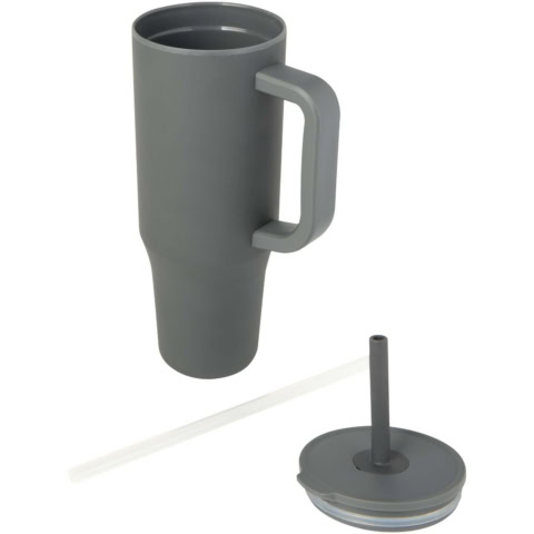 Brady 900 ml RCS-zertifizierter Isolierbecher mit Silikon Trinkhalm - grau - Extra 1