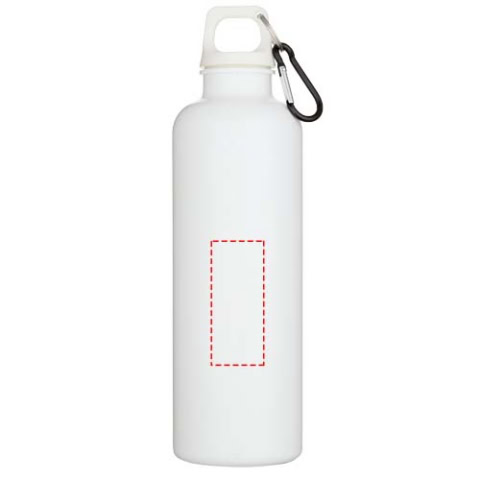 Oregon 750 ml einfarbige RS-zertifizierte Wasserflasche aus recyceltem Kunststoff mit Karabinerhaken - weiss – Bild 5