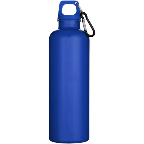 Oregon 750 ml einfarbige RS-zertifizierte Wasserflasche aus recyceltem Kunststoff mit Karabinerhaken - royalblau - Vorderseite