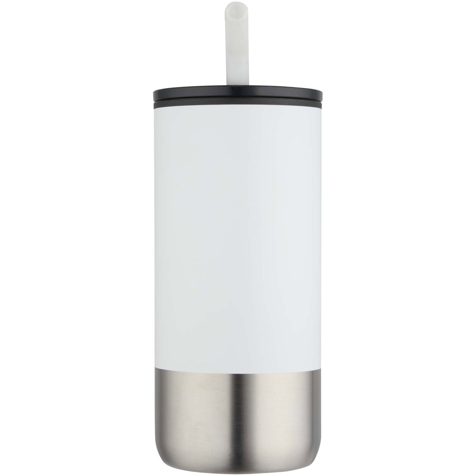 Grayson 480 ml RCS recycelter Isolierbecher mit Trinkhalm - weiss - Vorderseite