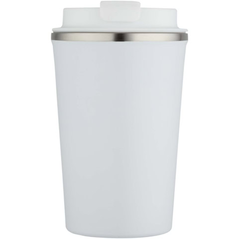 vakuumisolierter Becher aus Edelstahl - weiss - Logo 2