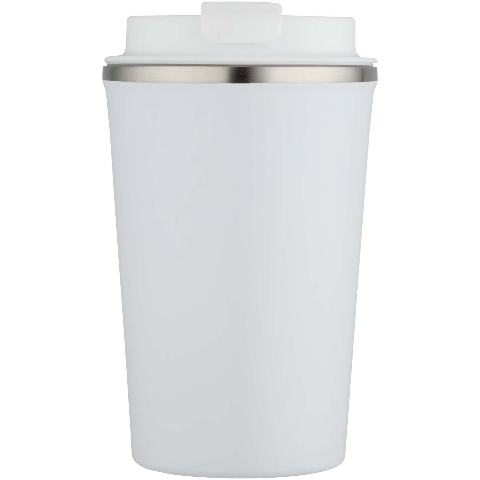 vakuumisolierter Becher aus Edelstahl - weiss - Logo 2