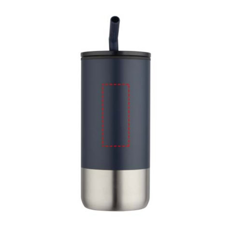 Grayson 480 ml RCS recycelter Isolierbecher mit Trinkhalm - navy – Bild 7