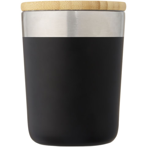 Lagan 330 ml Kupfer-Vakuum Isolierbecher mit Bambusdeckel - schwarz - Vorderseite